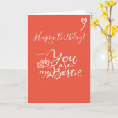 Vous êtes mon Bestie heureux voeux carte d'anniver (Fleur jaune)