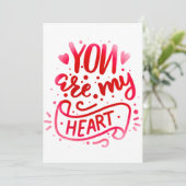 "Vous êtes mon coeur : une carte d'amour" (Debout devant)