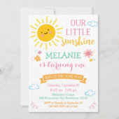 Vous êtes mon invitation d'anniversaire de soleil, (Devant)