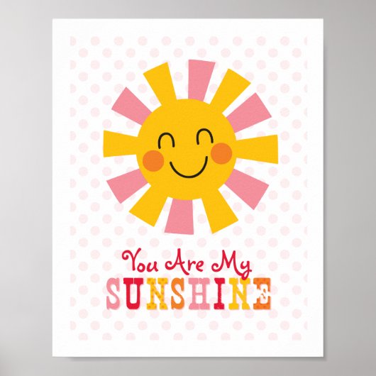 Vous Êtes Mon Poster D'Art Mur Sunshine (Devant)