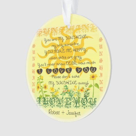 Vous êtes mon soleil ajoutez un nom (devant)