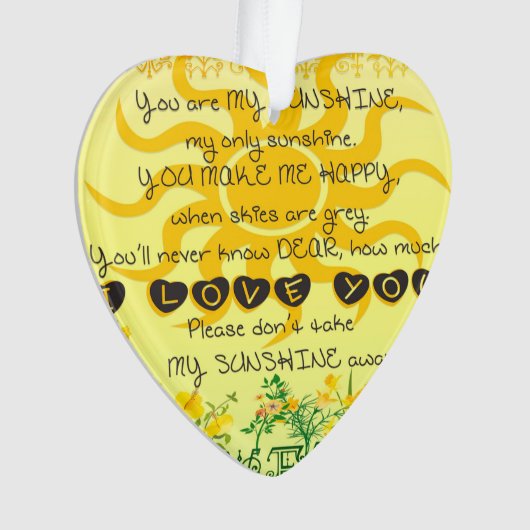 Vous êtes mon soleil avec des fleurs en jaune (devant)