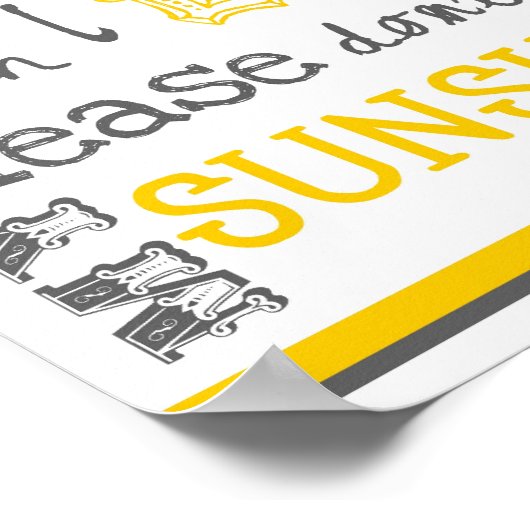 Vous Êtes Mon Soleil - Blanc & Jaune - Poster (Coin)