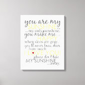 Vous Êtes Mon Soleil - Blanc - Toile Enveloppée (Recto)