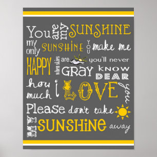 Vous êtes mon soleil - Gray - Affiche