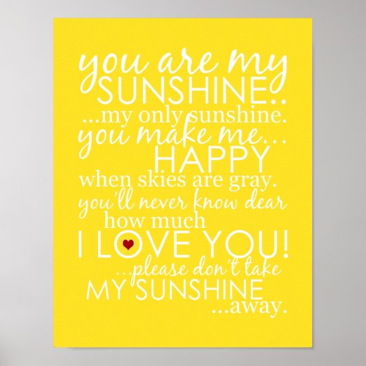 Vous Êtes Mon Soleil - Jaune - Poster (Devant)