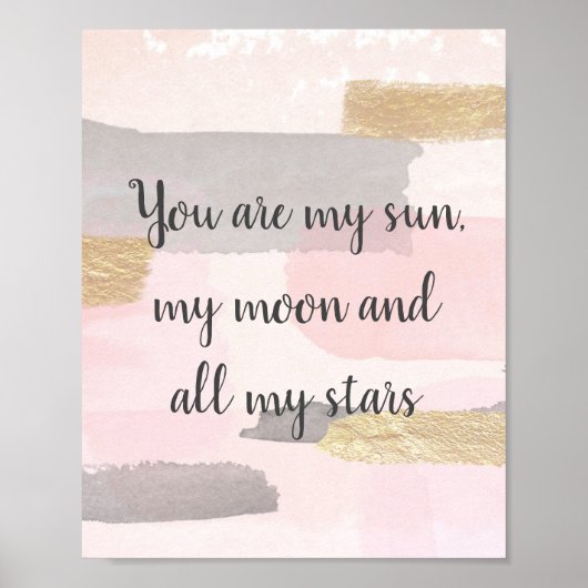VOUS ÊTES MON SOLEIL - Poster d'une citation en or (Devant)