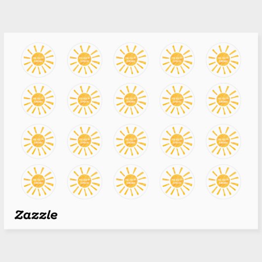 Vous Êtes Mon Sticker Sunshine (Feuille)
