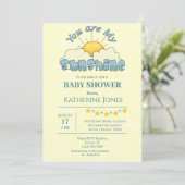 Vous Êtes Mon Sunshine Baby Boy Shower Invitation (Debout devant)