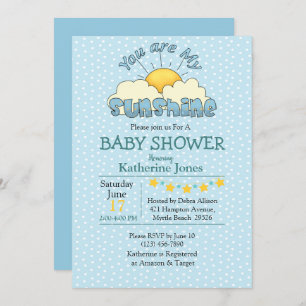 Vous Êtes Mon Sunshine Baby Boy Shower Invitation