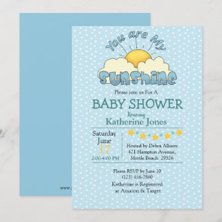 Vous Êtes Mon Sunshine Baby Boy Shower Invitation