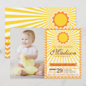 Vous êtes mon Sunshine Birthday Photo Invitation (Devant / Derrière)