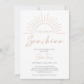 Vous Êtes Mon Sunshine Boho Baby shower Invitation (Devant)
