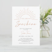 Vous Êtes Mon Sunshine Boho Baby shower Invitation (Debout devant)
