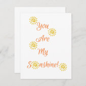 "Vous êtes mon Sunshine" carte pour notes (Devant / Derrière)