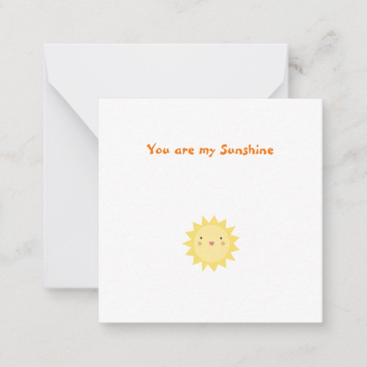 Vous Êtes Mon Sunshine Mini Carte de Note Merci (Devant)
