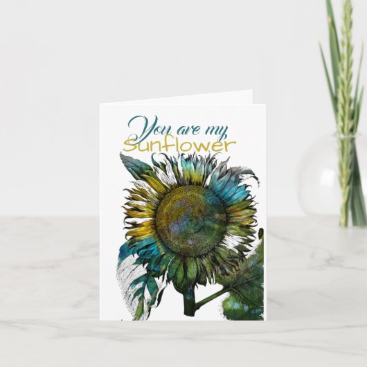 Vous êtes mon tournesol plié Carte de remerciement (Devant)