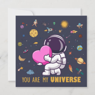 Vous êtes mon univers - Carte d'amour astronaute m