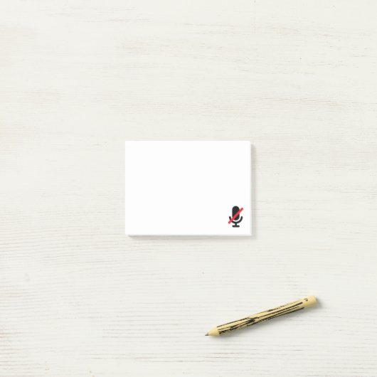 Vous êtes muet, le microphone collant note post-it (Sur un bureau)
