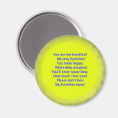 Vous êtes My Sunshine 2 1/4" Magnet rond (Recto/Verso)