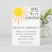 Vous êtes My Sunshine Anniversaire Invitation (Debout devant)