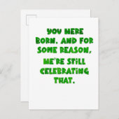 Vous êtes né, carte postale (Devant / Derrière)