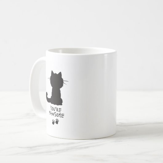 Vous êtes Pawsome Funny Play On Words Coffee Mug (Devant gauche)