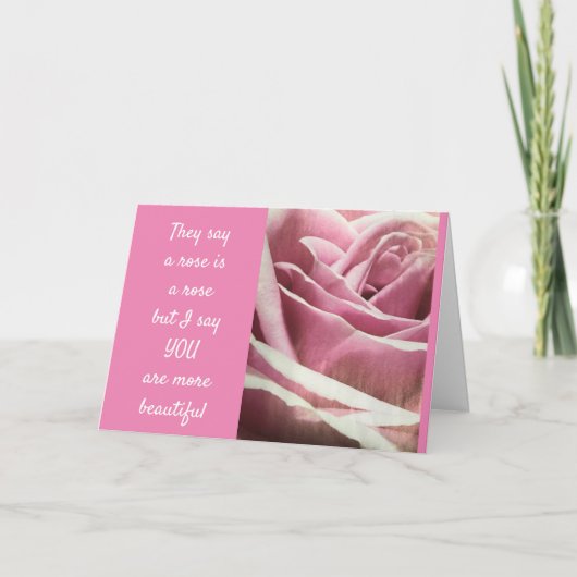 VOUS ÊTES PLUS BEAU QU'UNE CARTE D'AMOUR ROSE (Devant)