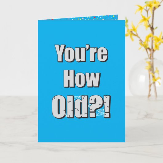 Vous êtes quel âge ? ! Carte d'anniversaire person (Fleur jaune)