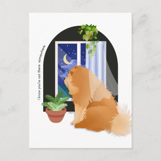 VOUS ÊTES QUELQUE PART LÀ-bas Carte postale Chow (Devant)