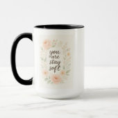 Vous êtes, Restez doux - Mug rose rose avec Emp do (Gauche)
