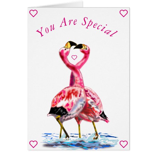 Vous Êtes Spécial Card Couple Flamants roses Rose (Devant)
