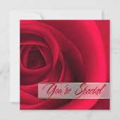 Vous êtes Spécial. Carte Red Rose Valentine's Day (Devant)
