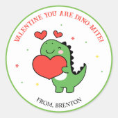 Vous Êtes Stickers Dino-Mite Dinosaur Valentines D (Devant)