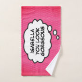 VOUS ÊTES SUPERBE Bulle de pensée Fun Bande dessin (Serviette à main)