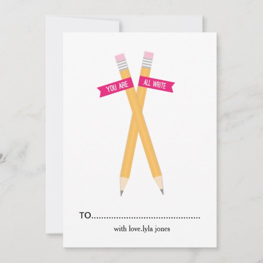 Vous êtes tous Écrire la carte de la Saint Valenti (Devant)