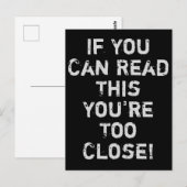 Vous êtes trop serré carte postale anti-sociale (Devant / Derrière)