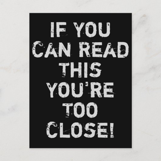 Vous êtes trop serré carte postale anti-sociale (Devant)