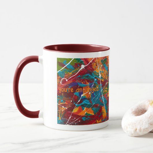 "Vous êtes un ange !" Beverage Mug (Avec donut)