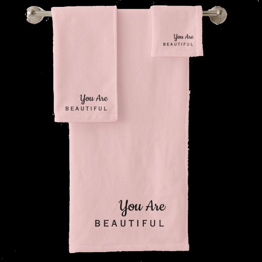 Vous êtes un ensemble de serviettes roses inspiran