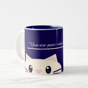 Vous êtes un mug à café confortable avec un chat d