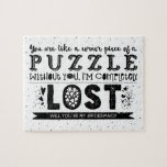 Vous Êtes Un Pièce De Puzzle - Drôle Proposition D<br><div class="desc">Une bonne d'honneur ou une bonne d'honneur proposition puzzle amusant "Vous êtes comme une pièce d'angle d'un puzzle. Sans toi, je suis complètement perdu. Serez-vous ma demoiselle d'honneur ?" Important ! Vous pouvez changer la couleur blanche de l'arrière - plan ! Choisissez n'importe quelle couleur dans la palette pour correspondre à...</div>