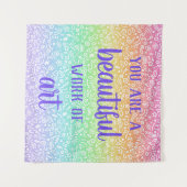 Vous êtes une belle oeuvre d'art Tapisserie Arc-en (Devant (Horizontal))