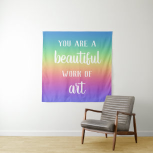 Vous êtes une belle oeuvre d'art Tapisserie Arc-en
