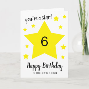 Vous êtes une carte d'anniversaire Star 6th