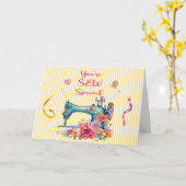 Vous êtes une carte de vœux spéciale couture (Fleur jaune)
