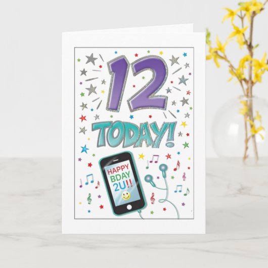 VOUS ÊTES UNE CARTE "PRÉ-ADO" ET "12 ANS" (Fleur jaune)