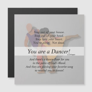 Vous êtes une danseuse ! Magnet cadeau et envelopp