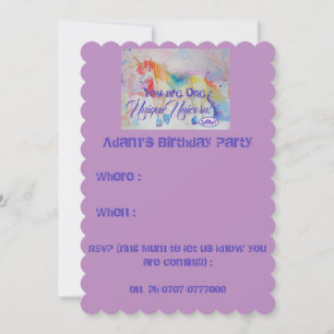 Vous êtes une licorne unique ! Invitation d'annive