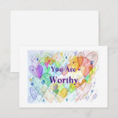 Vous Êtes Véritable Rainbow Hearts Art Note Cartes (Devant / Derrière)